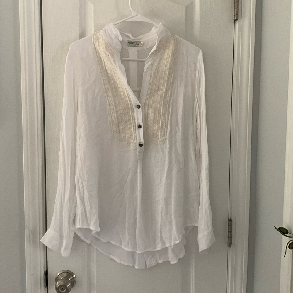 Tasha Polizzi blouse floral embroidered western boho relaxed romantic‎ size S